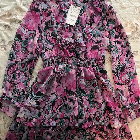 Zara Ruffled Print Dress - Picture 4 of 4